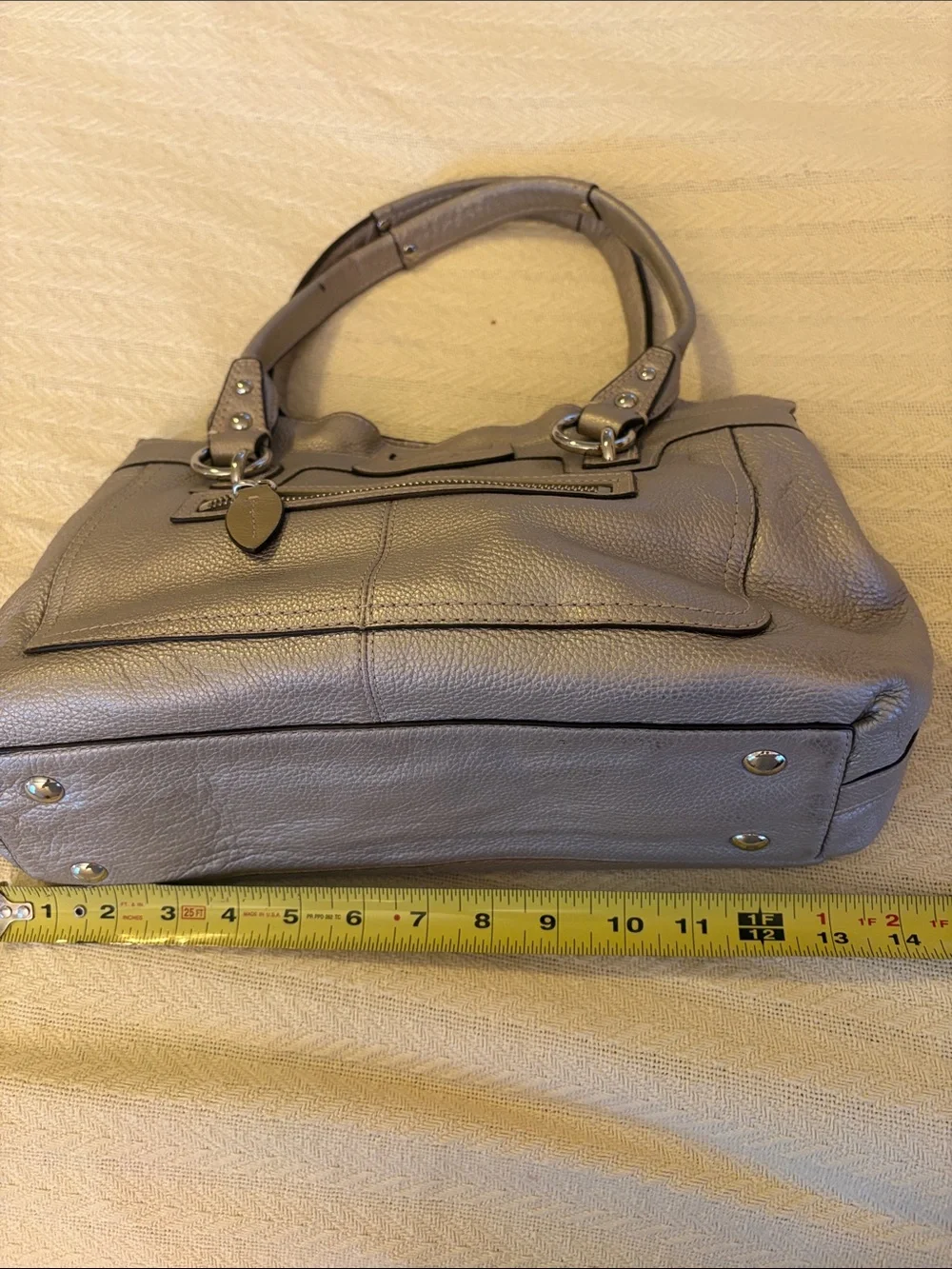 Coach Gray Leather Hand Bag Purse